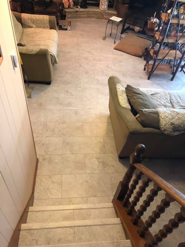 Finished garage conversion into a comfortable living and recreation space in Stark County, Ohio